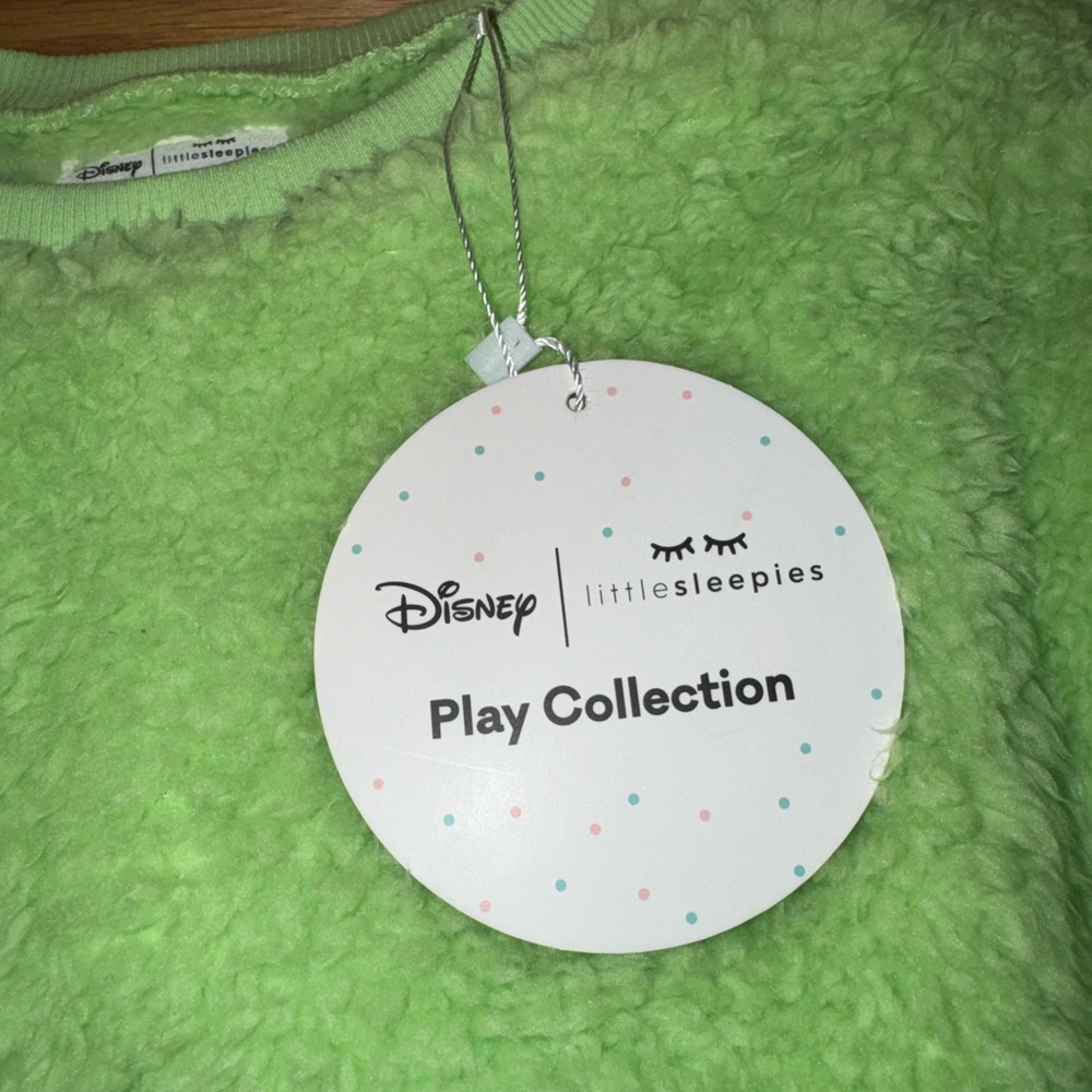 Disney Little Sleepies Play Collection Green Fuzzy Monster Sweatshirt - Picture 2 of 4